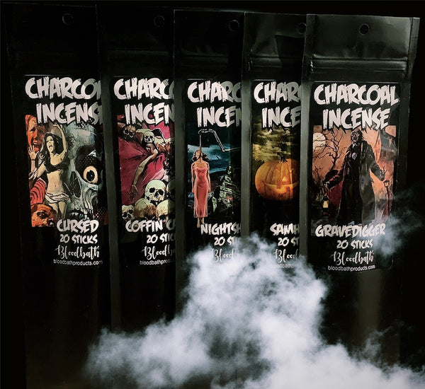 Bloodbath incense charcoal incense horror indie fragrance